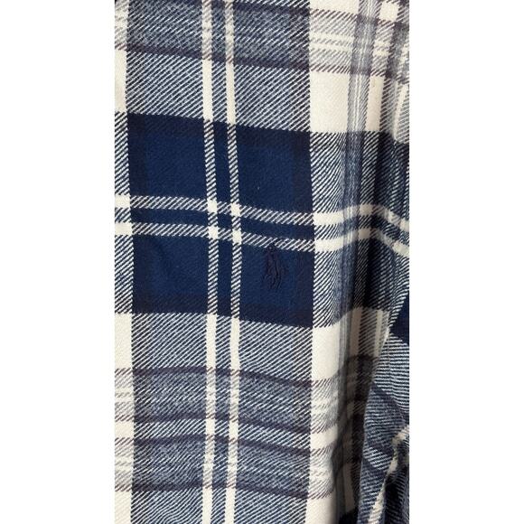 Polo Ralph Lauren Plaid Flannel Button Down Shirt Mens Size Large New Blue - Picture 5 of 9